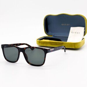 NEW GG0746S 003 UNISEX DARK GREEN HAVANA SUNGLASSES GUCCI